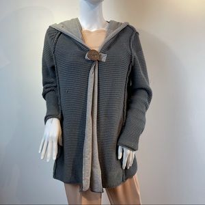 PURE HANDKNIT gray cardigan sweater, single button